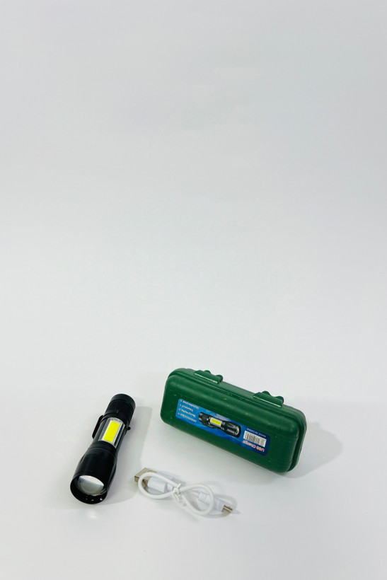 چراغ قوه جیبی شکاری سه حالته و دارا نور ال ای دی روی بدنه شارژی کابل تایپ سی